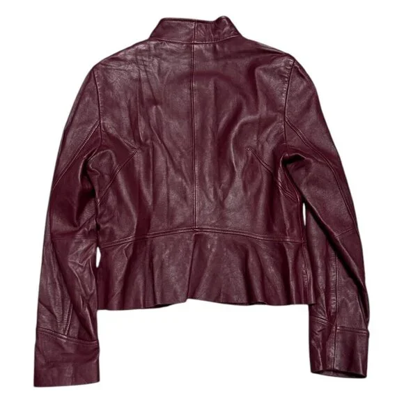 WILSONS LEATHER Designer GENUINE LEATHER Cropped Casual Jacket Womens Medium - Picture 3 of 7